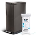 thumbnail image 1 of Home Zone Living 12 Gallon Slim Kitchen Trash Can, Stainless Steel, Black, 1 of 10