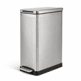 thumbnail image 1 of Home Zone Living 12 Gallon Silver Stainless Steel Slim Kitchen Trash Can with Reeded Body, 1 of 9