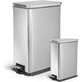 thumbnail image 1 of Home Zone Living 12 Gallon and 1.3 Gallon Kitchen Trash Can Value Bundle Set, Stainless Steel Wastebasket with Lid and Slim Design, 1 of 17