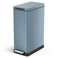 thumbnail image 1 of Home Zone Living 12 Gallon Slim Kitchen Trash Can with Slow Close Lid and Step Pedal, Stainless Steel, Matte Blue, 45 Liters, 1 of 9
