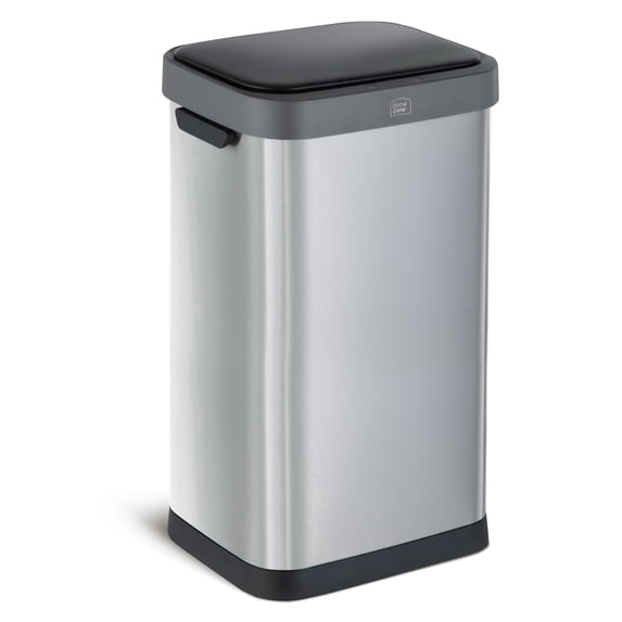 Home Zone Living 13 Gallon Sensor Kitchen Trash Can with Motion Sensor Lid and Touch Controls, Stainless Steel, Silver