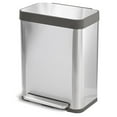 thumbnail image 1 of Home Zone Living 13 gal/50 Liter Large Trash Can in Stainless Steel, 1 of 7