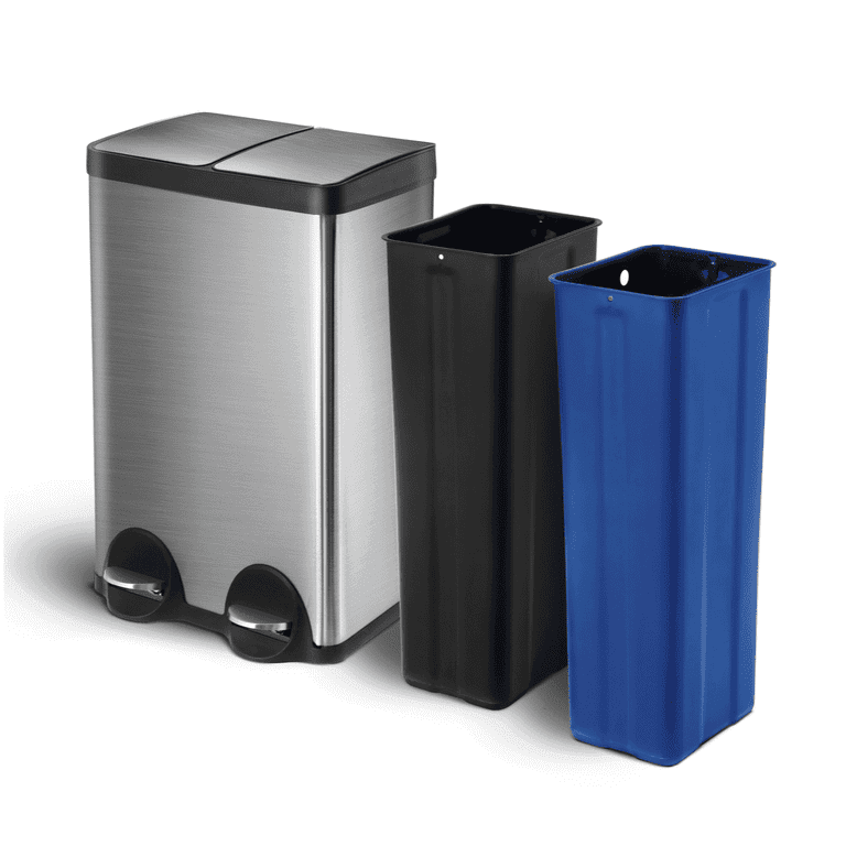 Home Zone Living 15.8 gal Dual Kitchen Garbage Can