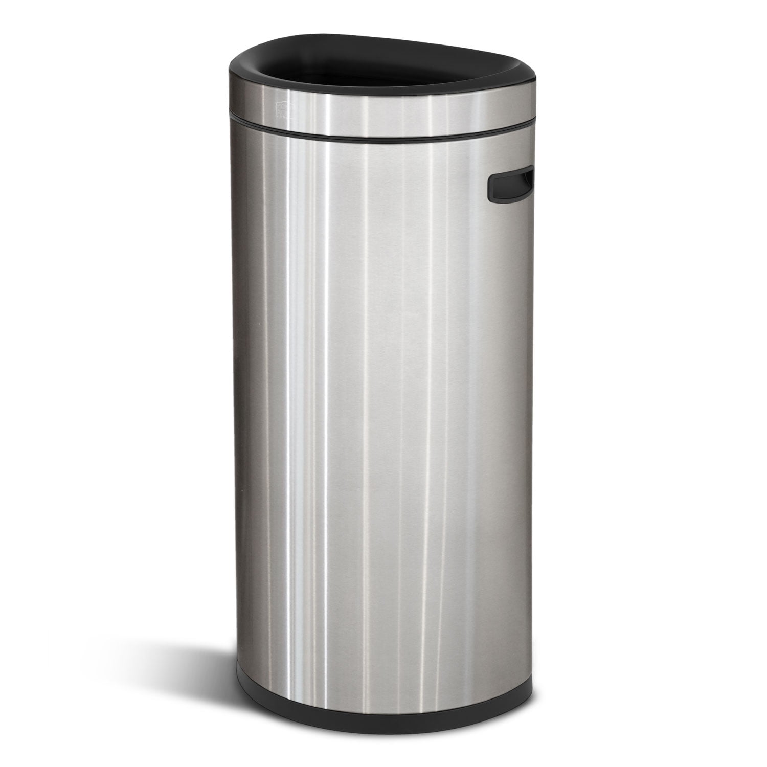 Home Zone Living 16 gal Open Top Kitchen Garbage Can, Stainless Steel
