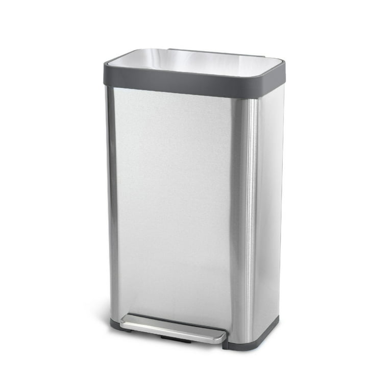 Home Zone Living 18.5 gal Tall Kitchen Garbage Can, Stainless Steel