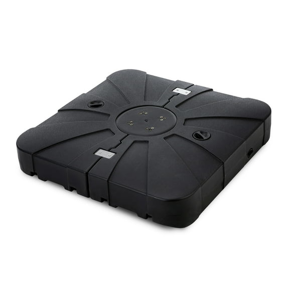 Home Zone Living 220lbs Pre-assembled 34" Square Heavy Duty 2-PCS Umbrella Base w/ Rolling Wheels for Patio Pool Backyard, Supports Up To 11 Ft Umbrella