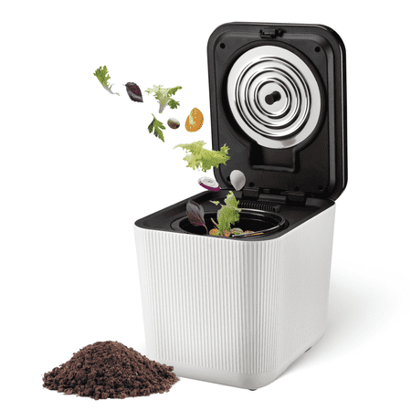 Home Zone Living 3 Liter White Electric Kitchen Composter with Auto Cleaning Cycle