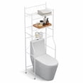 thumbnail image 1 of Home Zone Living 3-Tier Over the Toilet Bathroom Storage Organizer with Wide Stabilizing Base, Matte White, 1 of 8