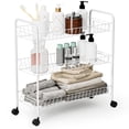 thumbnail image 1 of Home Zone Living Rolling Utility Cart with Handle, 3 Tier Versatile Storage Organizer with Wheels, 1 of 8