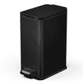 thumbnail image 1 of Home Zone Living 4 Gallon Slim Stainless Steel Kitchen Trash Can with Step Pedal and Soft-Close Lid, Black, 1 of 7