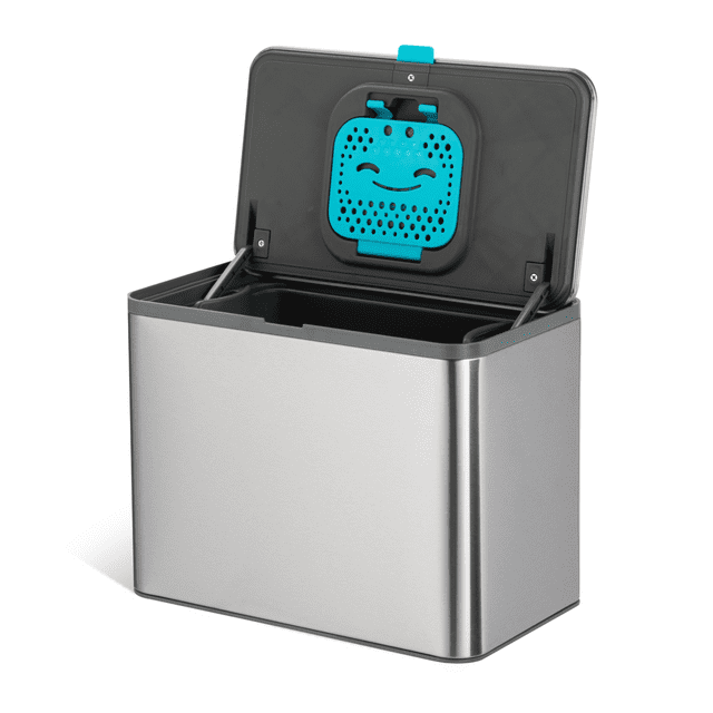 Home Zone Living 5 liter Kitchen Compost Bin with CleanAura Odor Control, Silver