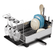 thumbnail image 1 of Home Zone Living Stainless Steel Dish Drying Rack with Drain Pipe and Utensil Caddies, 1-Tier, 1 of 7
