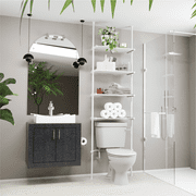 Home Zone Living Over The Toiler Organizer with 4 Tiers Adjustable Shelving Rack