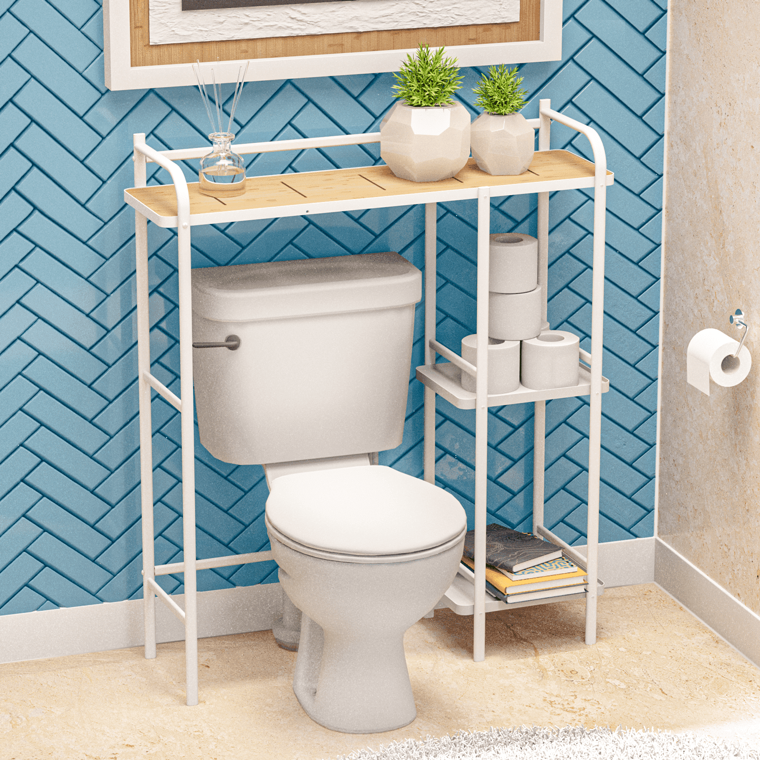White Wire 3-Tier Over-the-Toilet Storage Rack