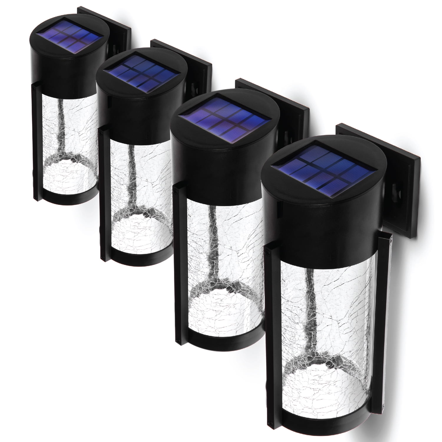 Solar Wall Lanterns: Warm LED Lights 2-Pack — Home Zone Security