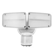 Home Zone Security Dual Brightness Motion Sensor Light - Outdoor Weather Resistant LED Twin Head 5000K Security Light with Standby Halo Light and Easy Connect Back Panel, White