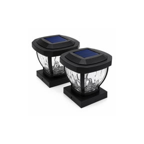 Home Zone Security ELI0961V 12-Lumen-Each 4 x 4 Solar LED Post Cap Lights, 2 Pack (Black)