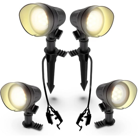 Home Zone Security LED Spot Light - Low Voltage LED Spotlights with Quick Wire Connector, 4-Pack