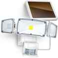 thumbnail image 1 of Home Zone Security Motion Sensor Outdoor Light - Solar Outdoor Weatherproof Triple Head Security Flood Light, White, 1 of 7