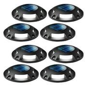 Home Zone Security Solar Deck Light - Auto On Sensor, for Pathway Backyard Garden, 4-Pack, Black