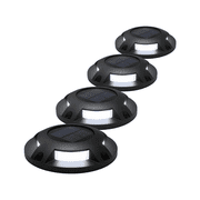 Home Zone Security Solar Deck Light - Auto On Sensor, for Pathway Backyard Garden, 4-Pack, Black