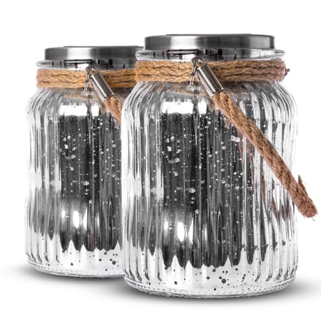 Home Zone Security Hanging Solar Lights - Decorative Rotating LED Lantern, 2-PK