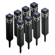 Home Zone Security Solar Outdoor Pathway LED Lights, 8-Pack, Black, 4 Lumen