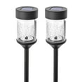 thumbnail image 1 of Home Zone Security Solar Pathway Light - Rotating Light Effect LED + Glass Housing, 2-Pack, Black, 1 of 8