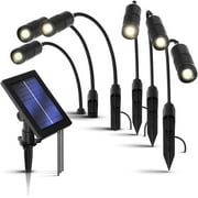 Home Zone Security Solar Spotlights - High Brightness Outdoor Decorative Landscape Solar Spotlight with 10ft. Cable from Light to Panel, 6-Pack