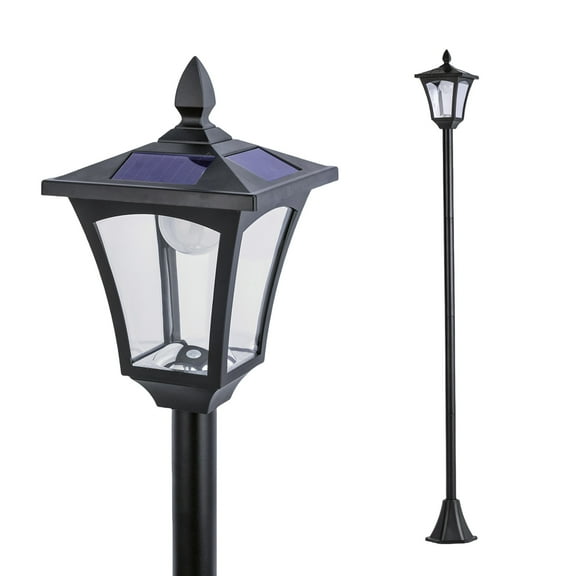 Home Zone Solar Powered Outdoor Post Lamp Light, 69" Tall Decorative Garden Landscape Post Lamp, 8 Hours Runtime, Adjustable Height, Dusk to Dawn