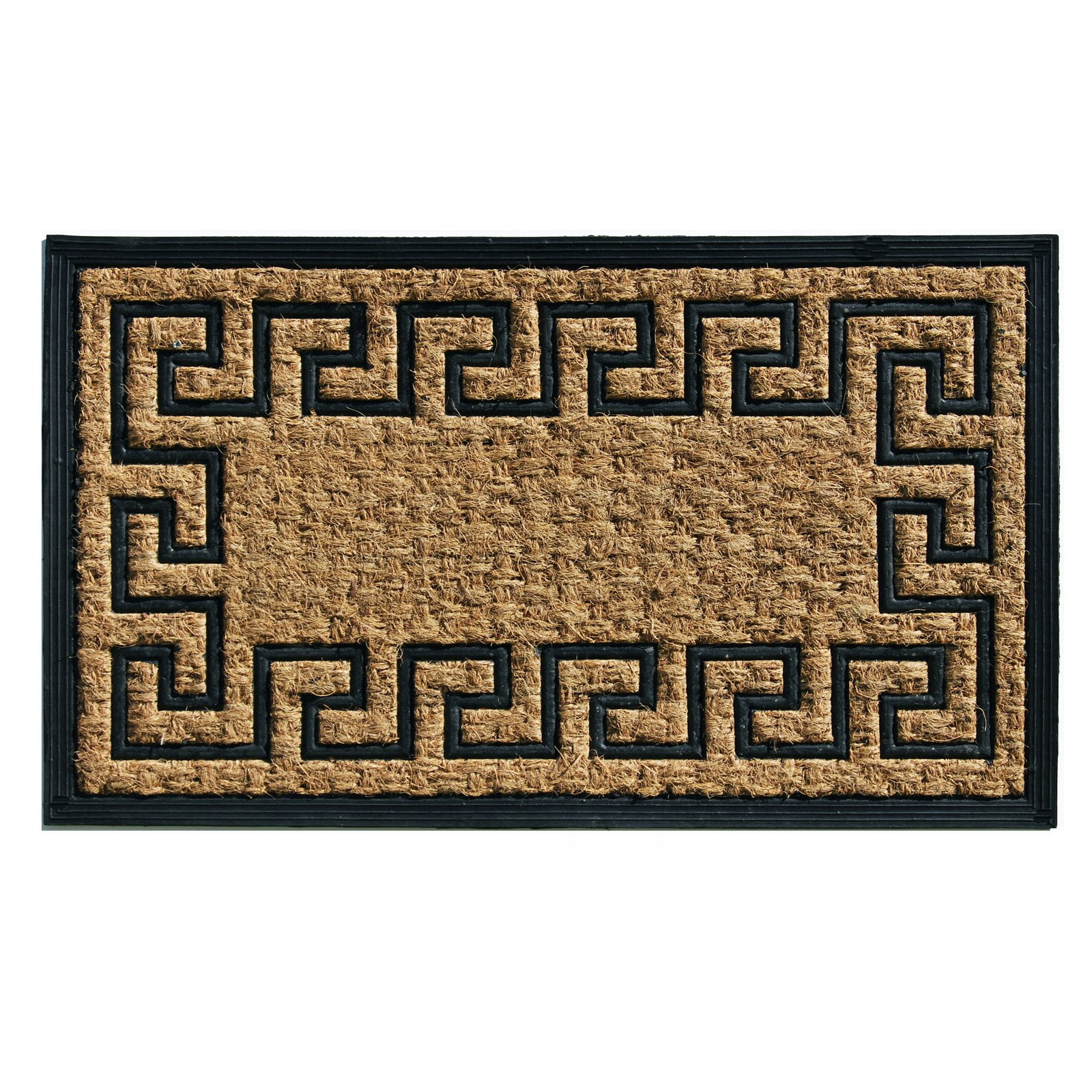 Empress Natural Coir and Black Rubber Rectangular Outdoor Doormat