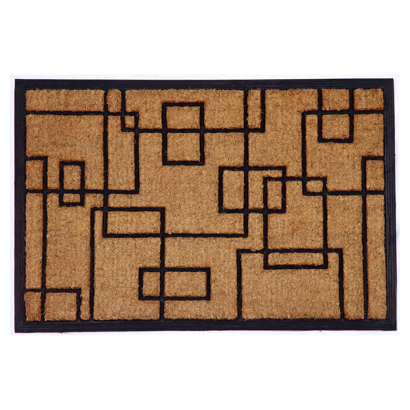 Social Square 24x36 Black Coir & Rubber Outdoor Doormat