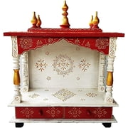 Home and Bazaar Rajasthani Ethnic Handcrafted Wooden Temple / Mandir / Pooja Ghar / Mandapam HB17KI-209