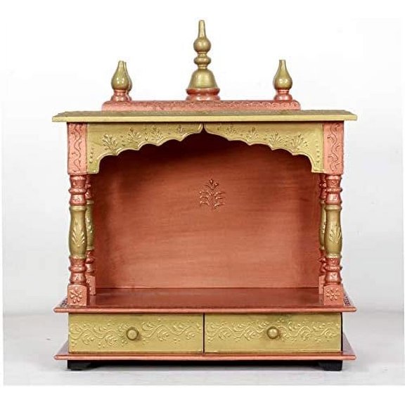 Home and Bazaar Rajasthani Ethnic Handcrafted Wooden Temple/Mandir/Pooja Ghar/Mandapam