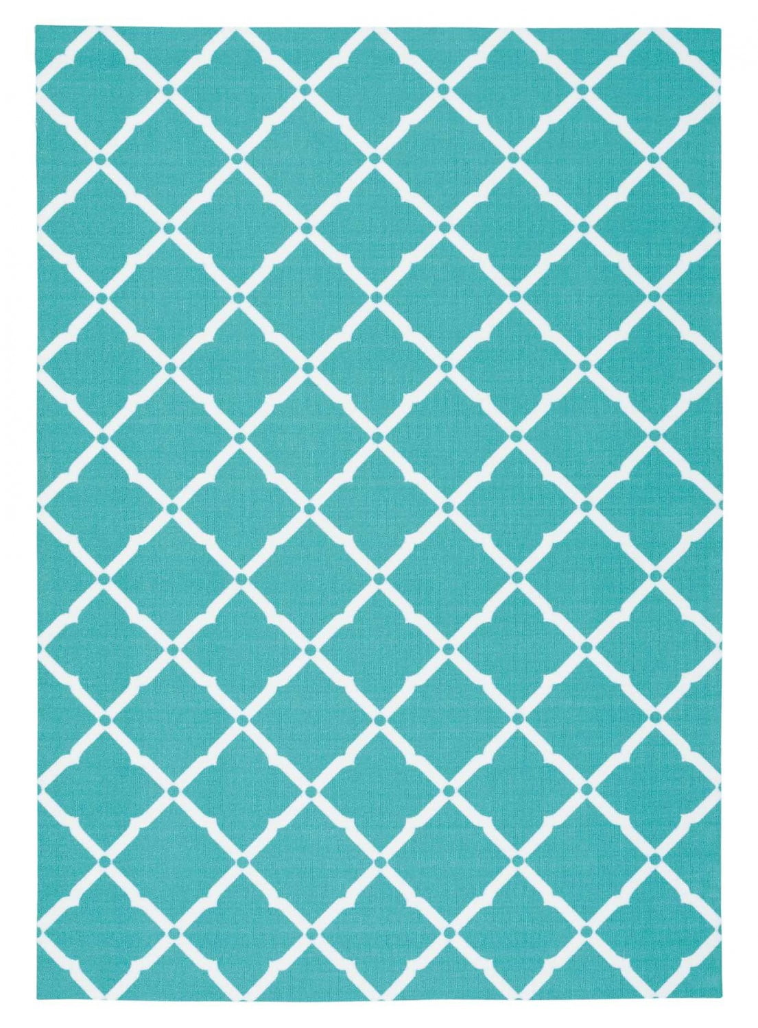 Aqua Floral Bliss 5' x 7' Synthetic Indoor/Outdoor Area Rug