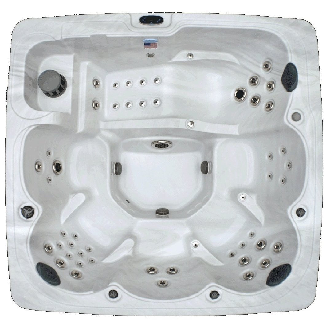 Sterling White 6-Person Square Acrylic Spa with 78 Jets