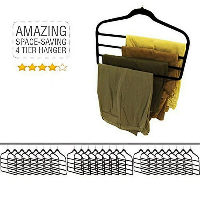Home and House Space Saving Heavy Duty 4 Tier Pant Hangers