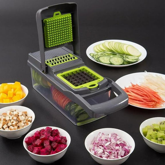 Home and Kitchen, Kitchen Utensils Gadgets Vegetable Chopper Food Chopper Dicer with 7 Blades
