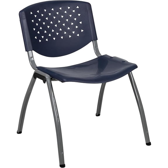 Home and Office Green Plastic Stack Chair with Perforated Back - Guest Chair