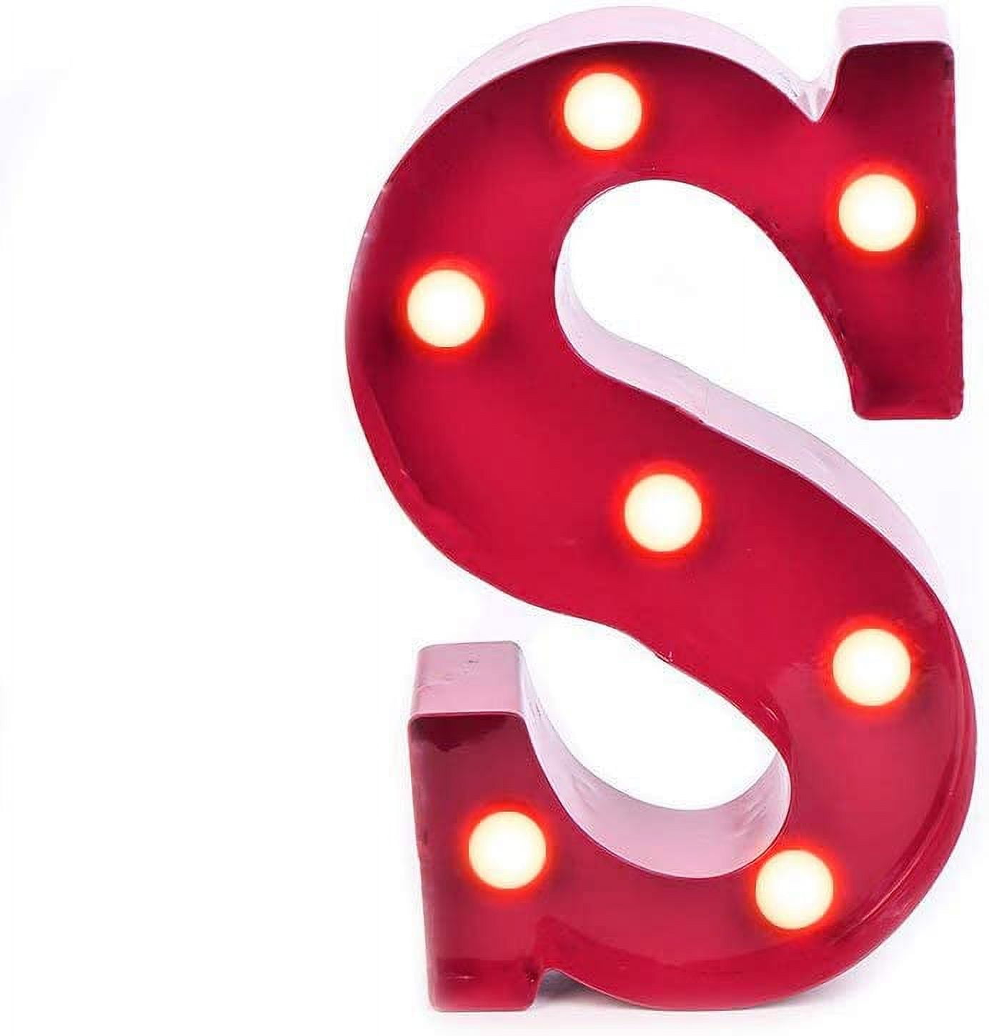 S Led Letters Home by Jackie Inc Decorative Red Vintage Metal Hanging Light up LED ...