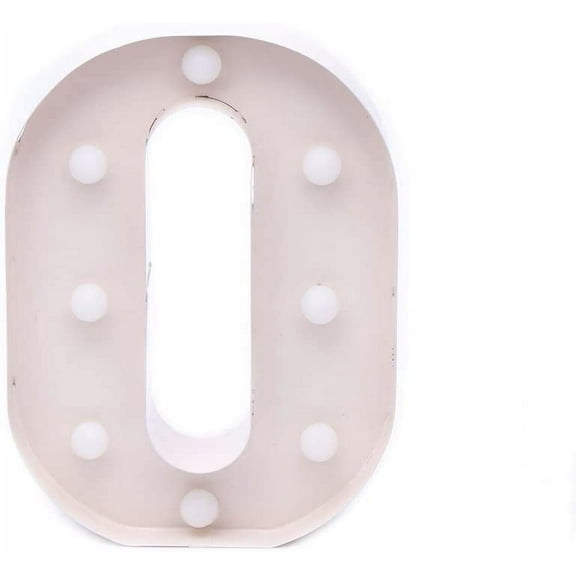 Home by Jackie Inc Decorative White Vintage Rustic Metal Hanging Light up LED Letter O