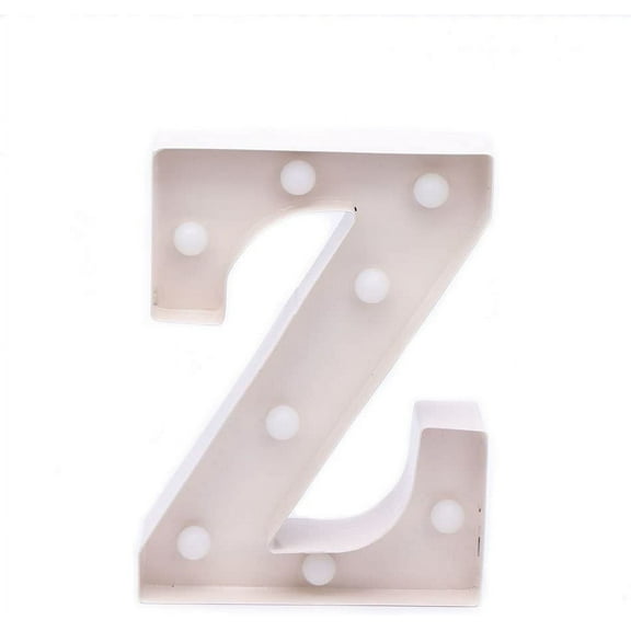 Home by Jackie Inc Decorative White Vintage Rustic Metal Hanging Light up LED Letter Z