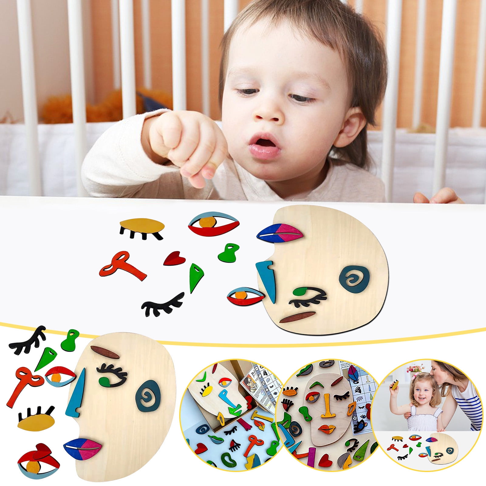 Home Decor Gnobogi Montessori Wooden Puzzles,Children Preschool