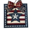 thumbnail image 1 of Home decor Wall Art, Wooden Wall decor, 10X10 in Wood, Fourth of July decorations, Patriotic decorations, Front Door Hanger, Door Hanger Sign, Bow decorations, Americana decor, 1, 1 of 8