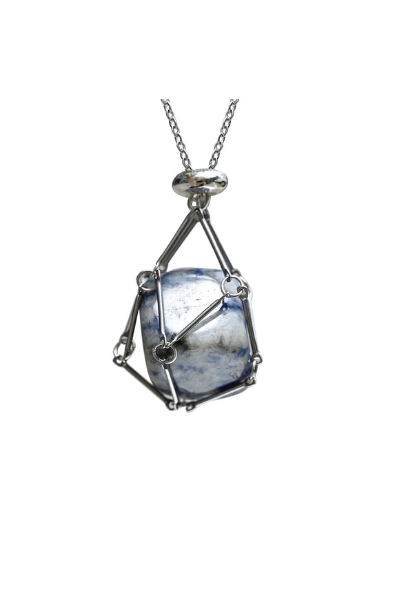 Home decor ZKCCNUK Natural Crystal Mesh Pocket Metal Necklace Woven Pendant Chain Mesh Pocket Pendant Rope Indoor Outdoors