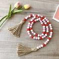 thumbnail image 1 of Home decor ZKCCNUK Wooden Beads Heart Wooden Beads Valentine's Day Supplies Wooden Beads Tassel For Making Garlands Valentine's Day Up to 30% off Clearance Indoor Outdoors, 1 of 2