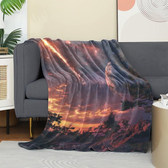 Hanmun Fleece Bed Blankets Warm Ultra-Soft Micro Fleece for Cozy Bed Couch Living Room 30X40 inch