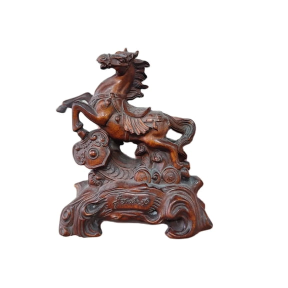 Home decor luxury Ornaments room horse figurine interior statue boxwood carving Gift decorative sculpture home decor