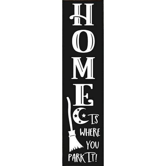 Home is Where You Park It Sign,Front Door Sign,Vertical Wood Welcome Sign,Front Porch Sign,Welcome Porch Sign,Halloween Porch Decor 10x40cm 4"x16"