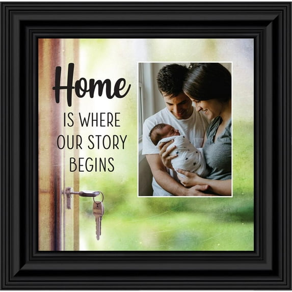 Home is Where Your Story Begins, House Warming Gift for New Home Owners, Decorative Family Picture Frame, 10x10, 6440